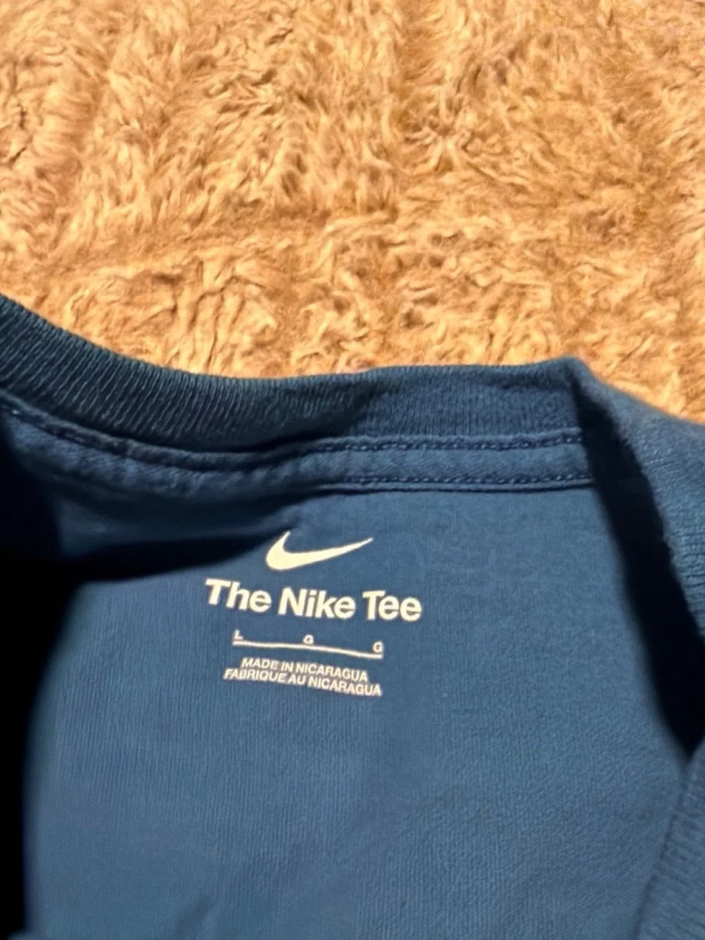 Nike Blue Tee with White Swoosh and AIR